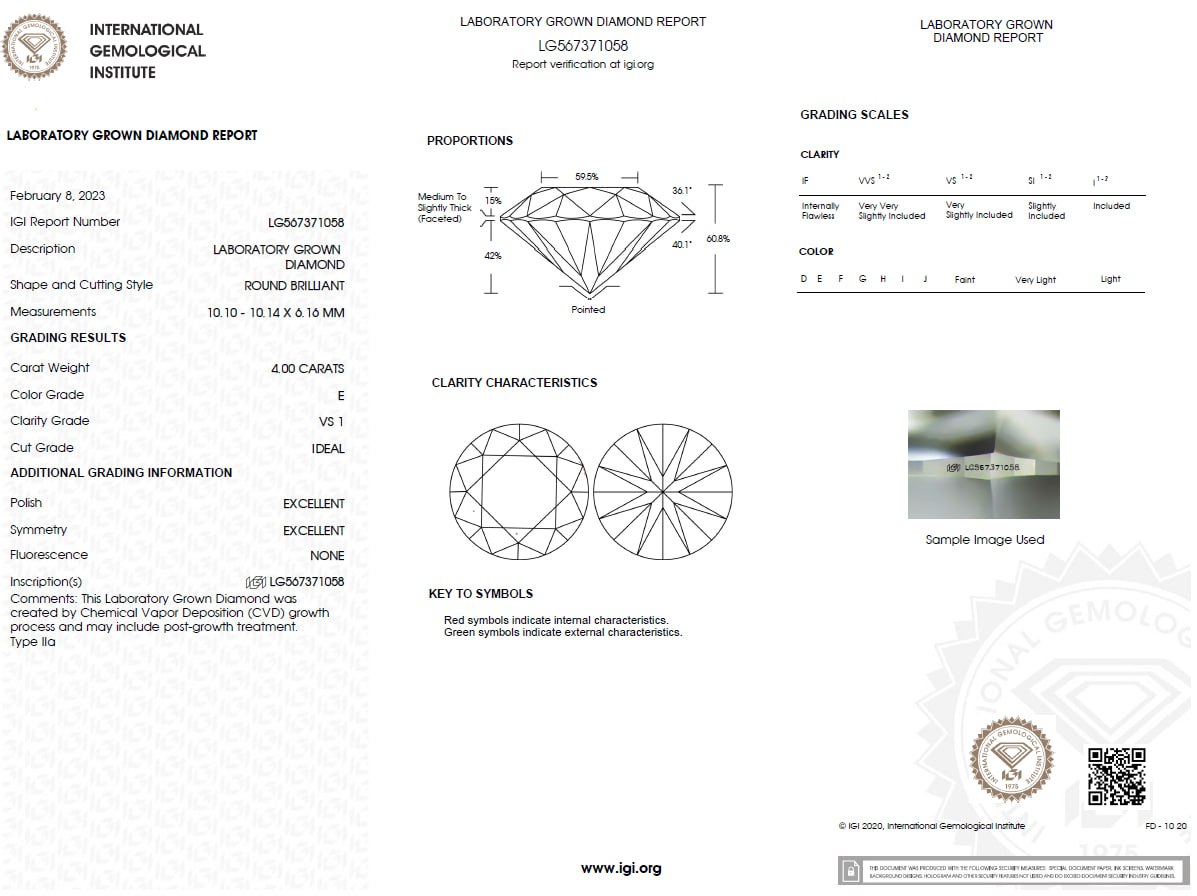 бриллиант CVD 4 ct CVD бриллиант 4 ct